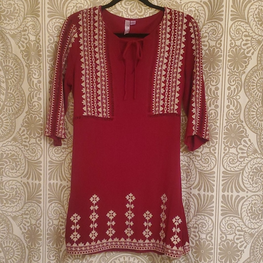 Boutique embroidered tunic dress
